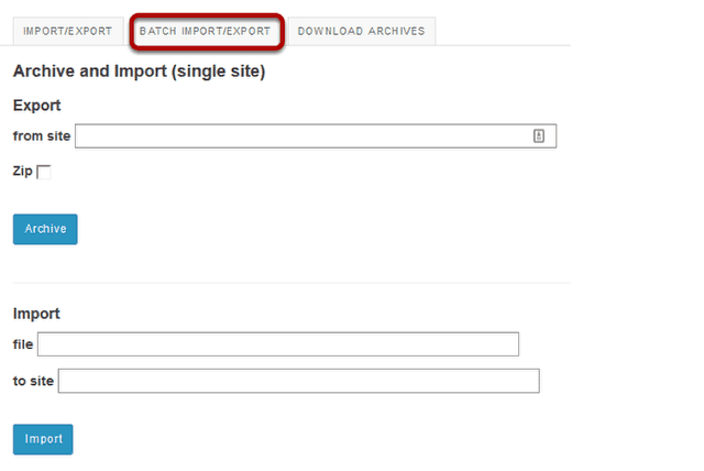Click Batch Import/Export.