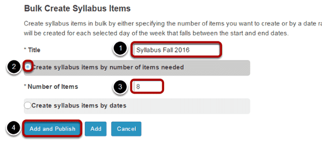 Enter Syllabus information.
