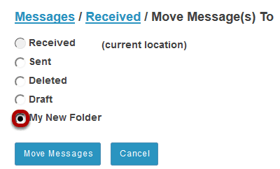 Select the new folder for the message.