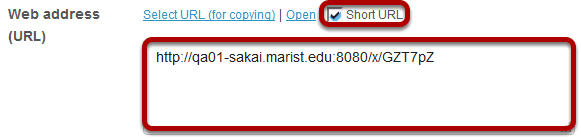 Copy short URL. (Optional)