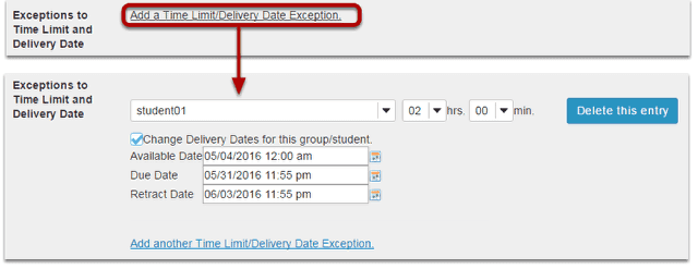 Exceptions to Time Limit and Delivery Date.