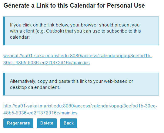 Copy the URL and use it in your desired calendar client.