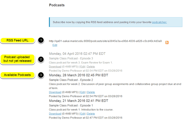 Example of a site Podcast.