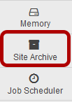 To access this tool, go to Site Archive from the Tool Menu in the Administration Workspace.